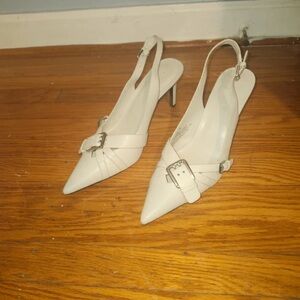 DKNY Elegant White Slingback Heels